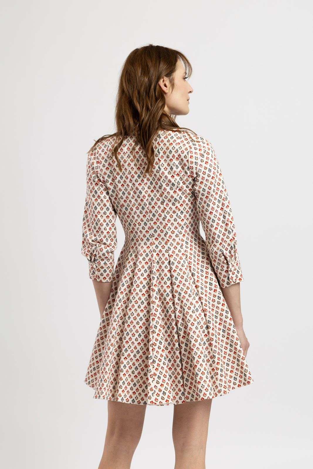 Incarca imaginea in galerie, Rochie scurta in clini din denim floral