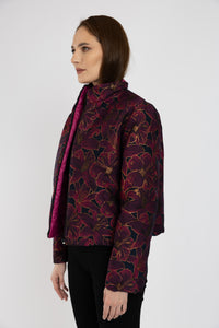 Jacheta scurta din tesatura matlasata cu imprimeu floral