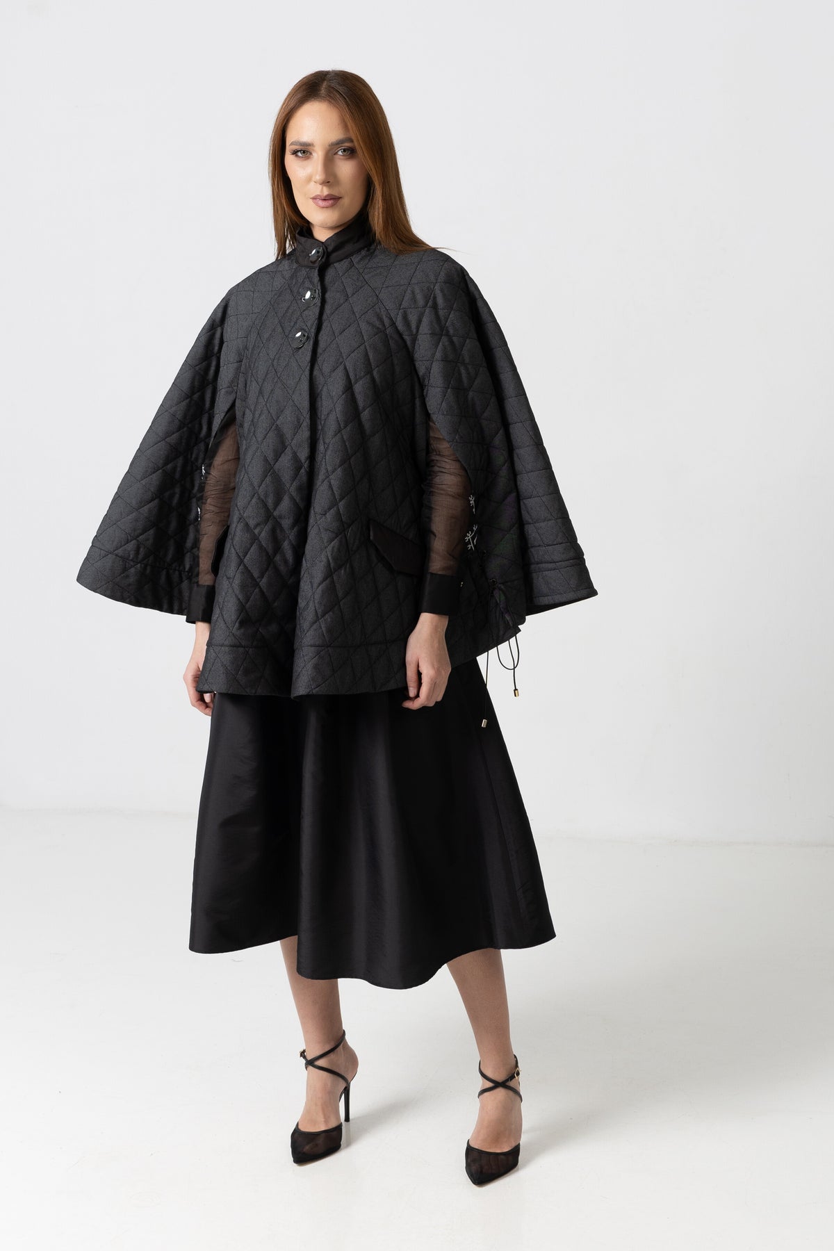 Short skirt woven in a warp