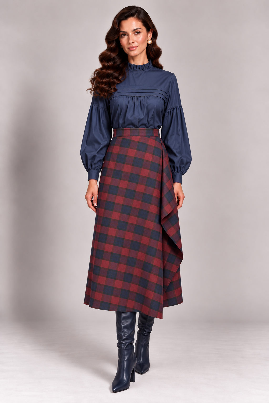 Dark green cotton shirt dress with macrame applications