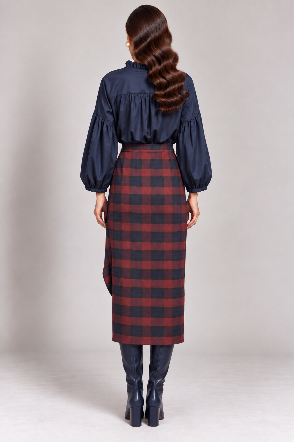 Dark green cotton shirt dress with macrame applications