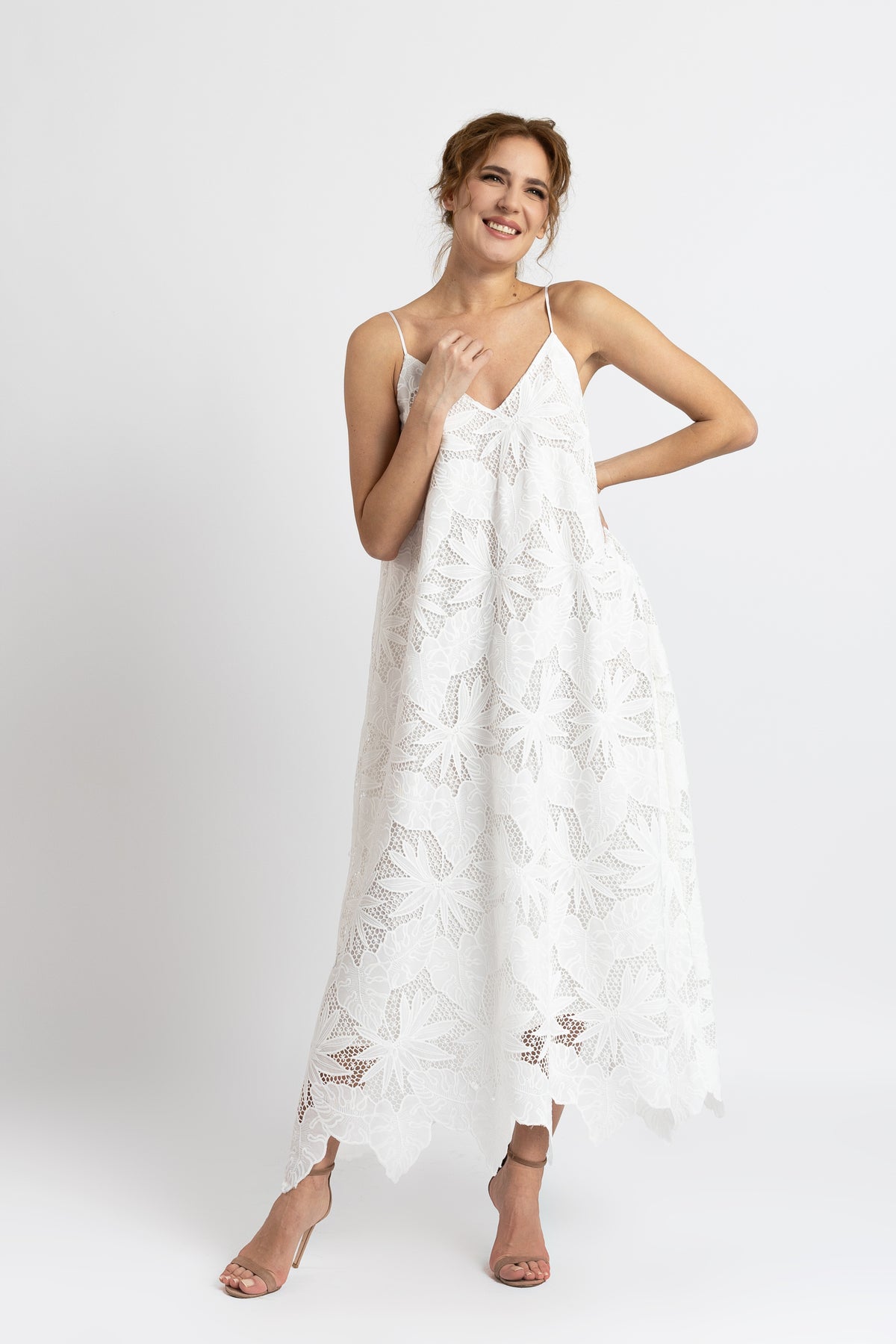 Lightweight white lace dress