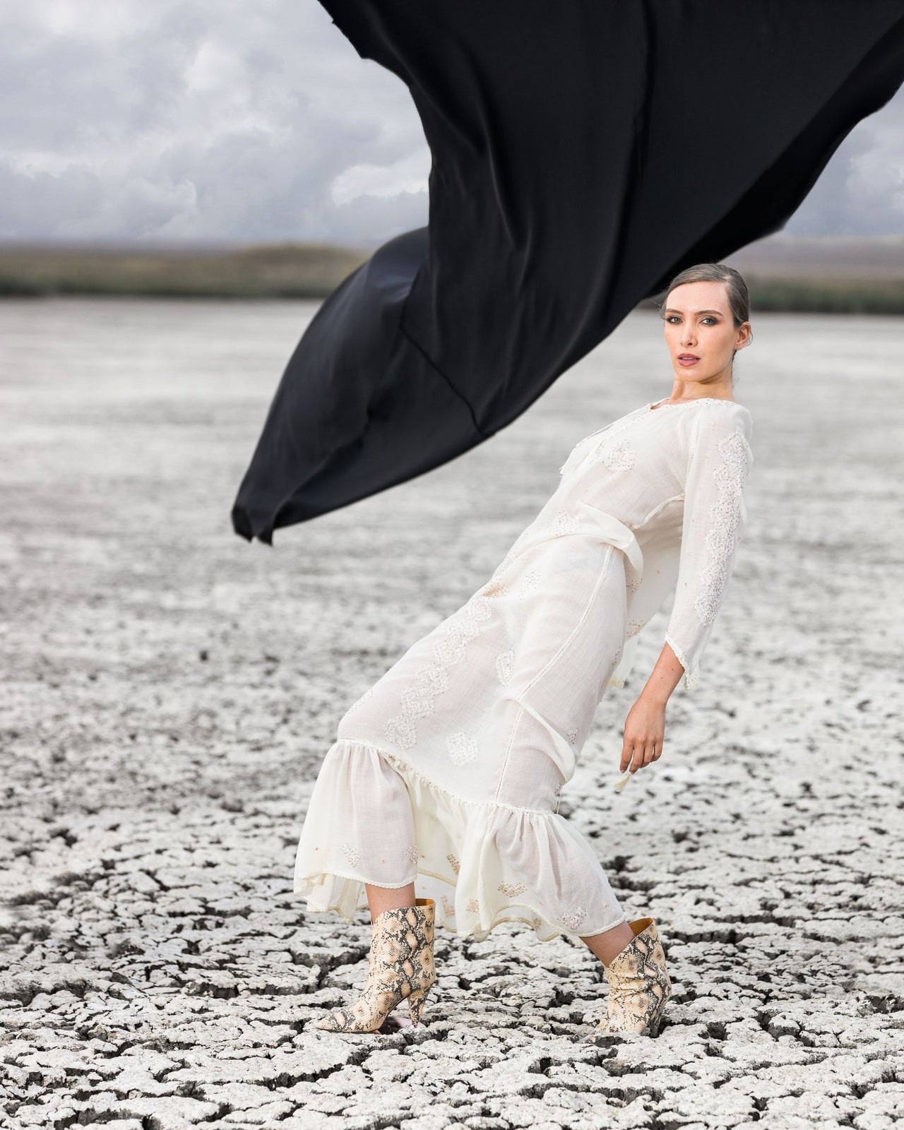 Load image into Gallery viewer, Hand-stitched merino wool type dress