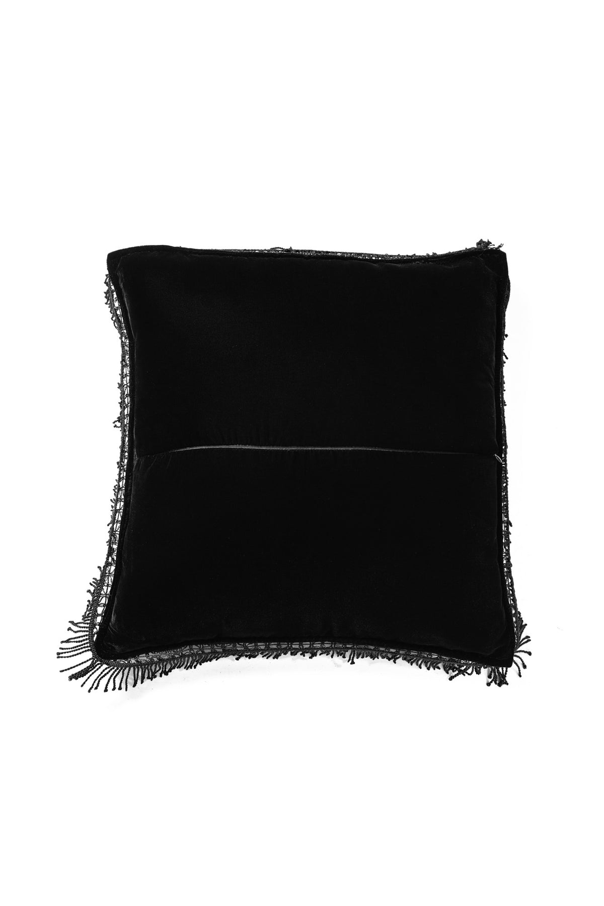 Velvet decorative pillow with golden embroidery