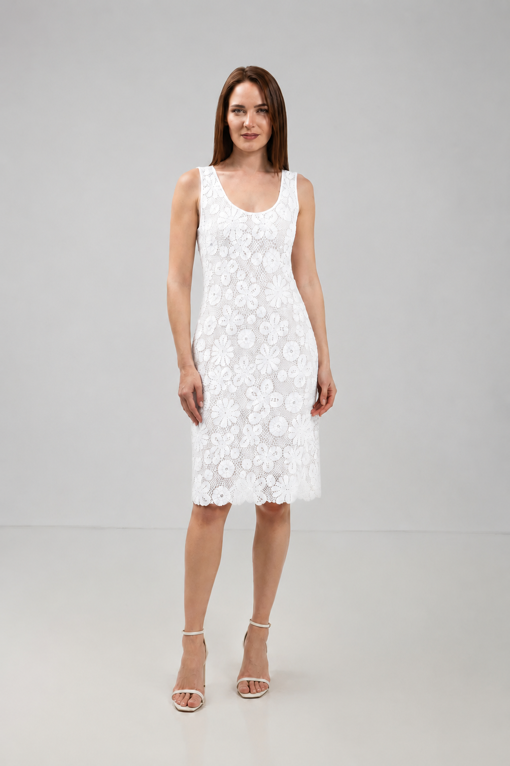 Load image into Gallery viewer, Denim off-shoulder midi dress with broken embroidery