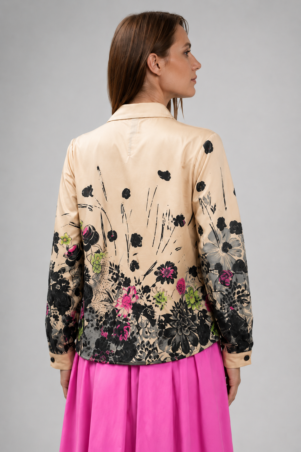 Incarca imaginea in galerie, Cămașă Florală Bej  cu Print Contrast