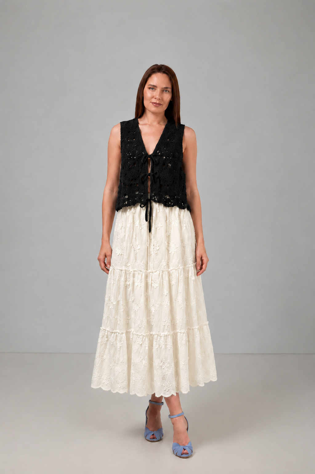 Load image into Gallery viewer, Yellow midi pleated skirt with elastic band