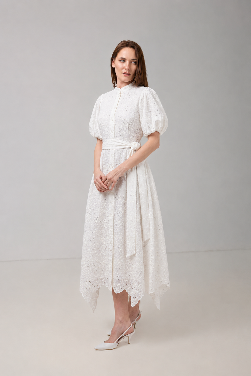 Incarca imaginea in galerie, Rochie camasa din bumbac brodat