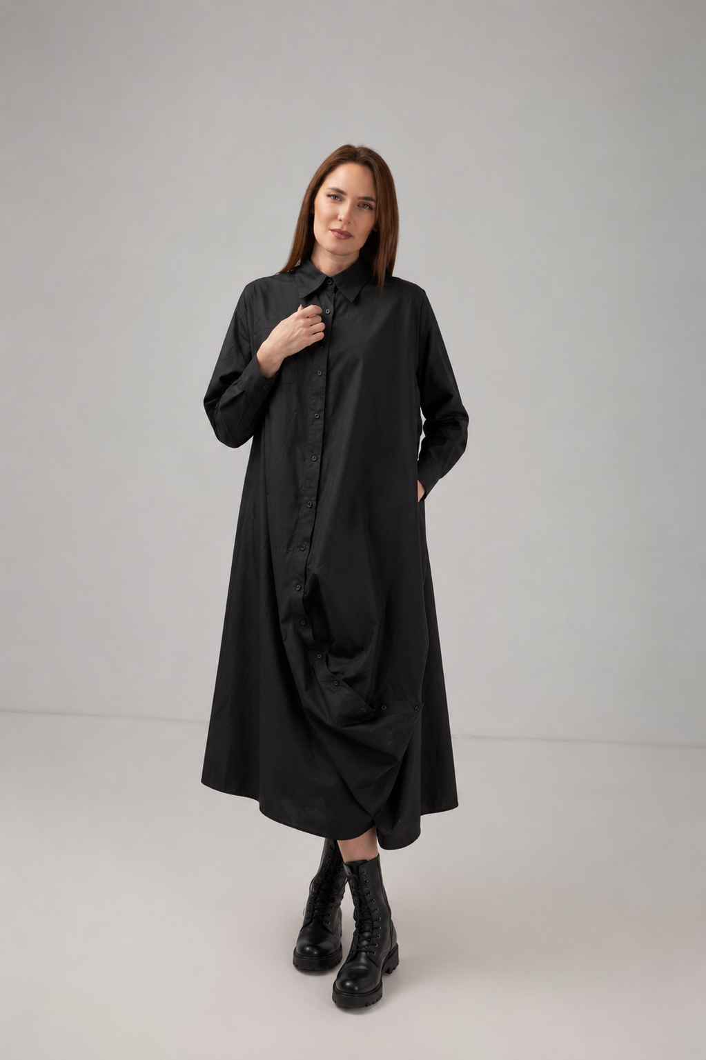 Load image into Gallery viewer, Midi dress in printed viscose and macrame appliqué