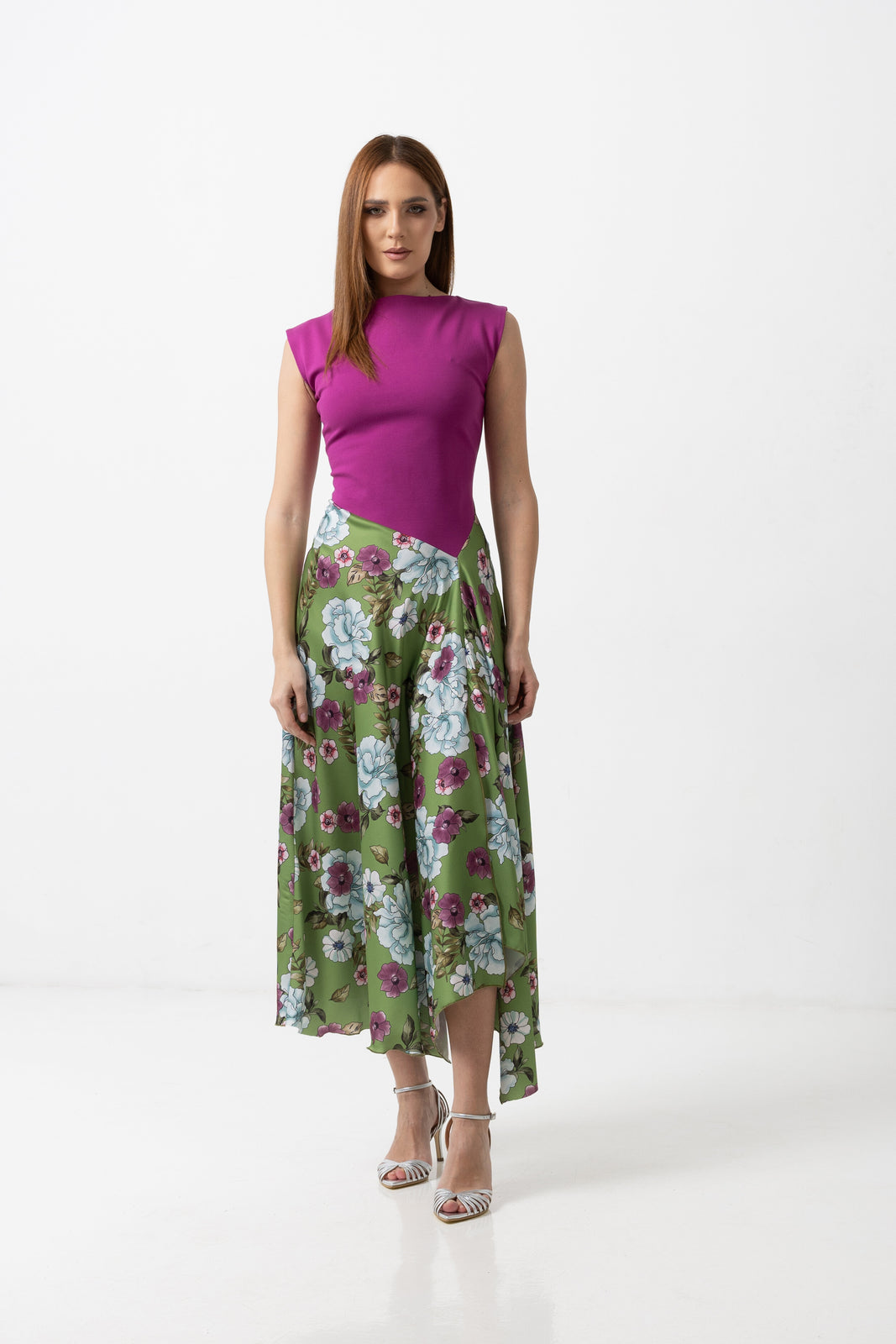 Load image into Gallery viewer, Dusty pink midi dress with cut-out shoulders