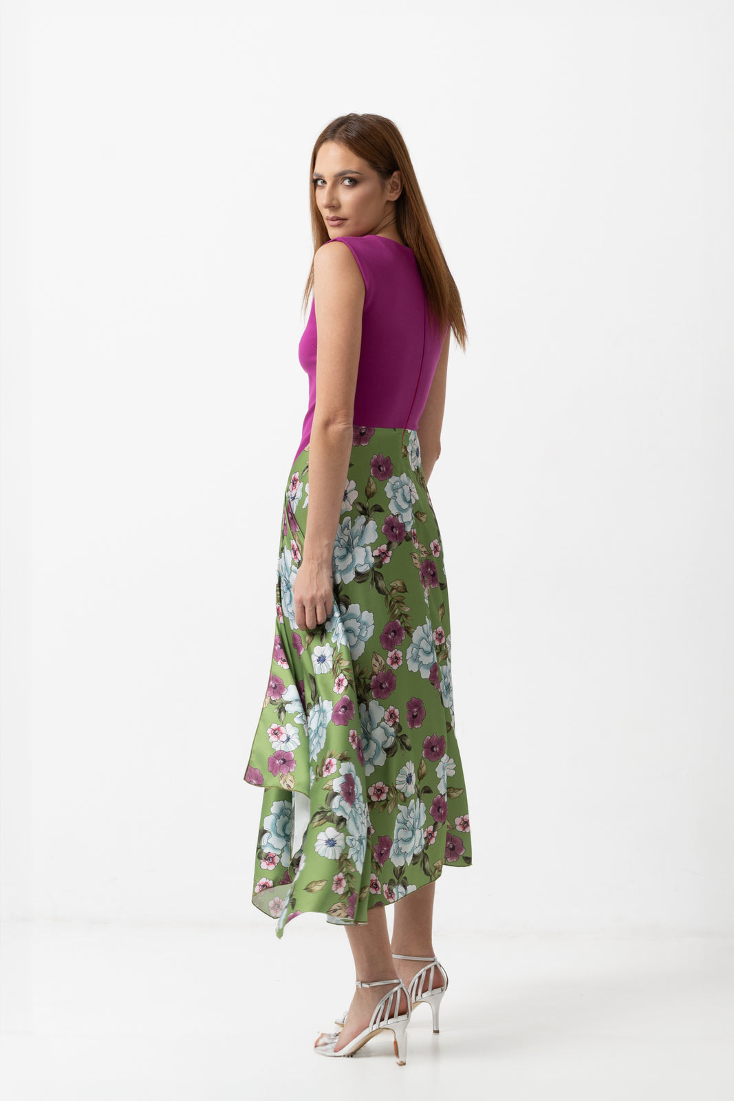 Load image into Gallery viewer, Dusty pink midi dress with cut-out shoulders