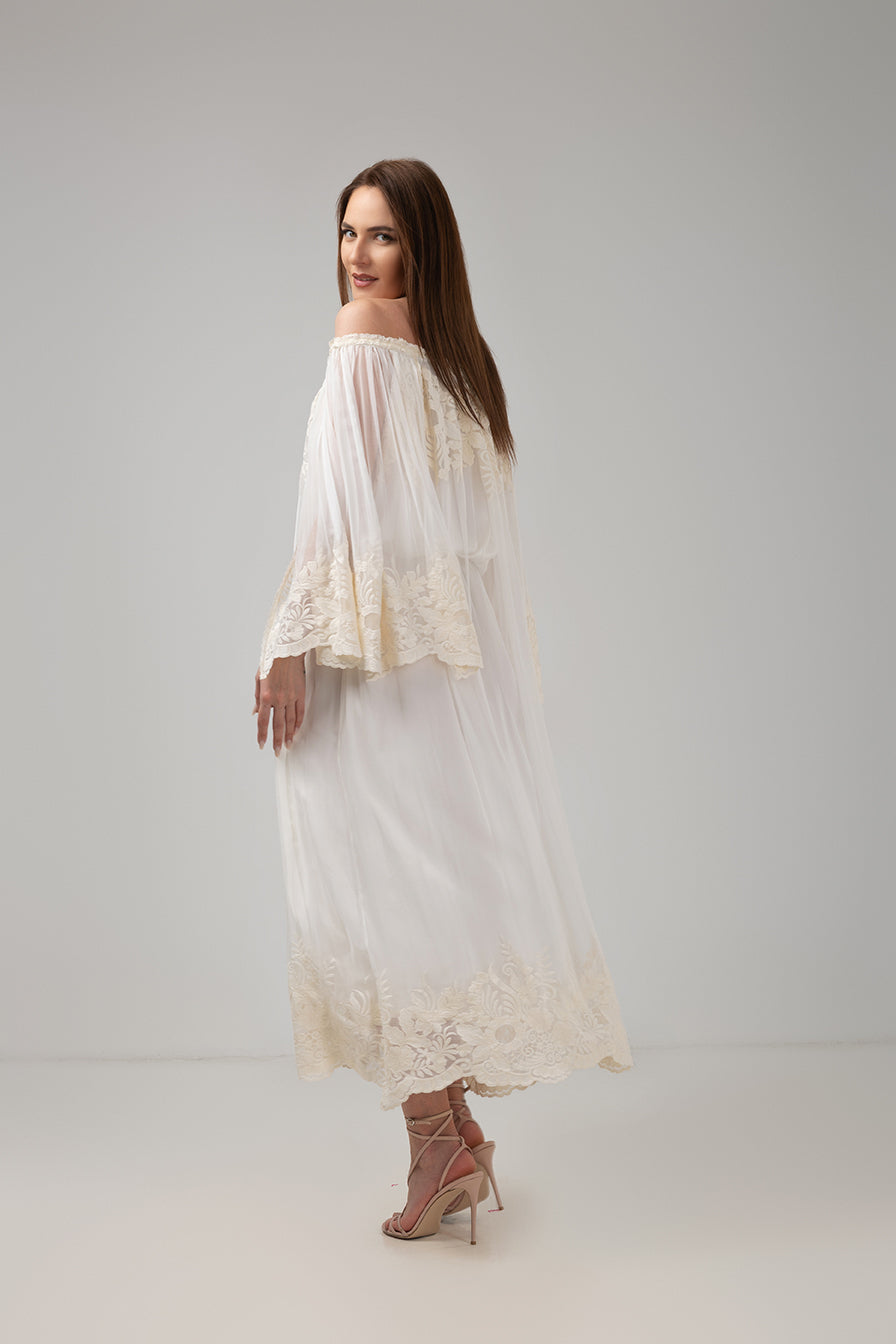 Load image into Gallery viewer, Midi white taffeta skirt