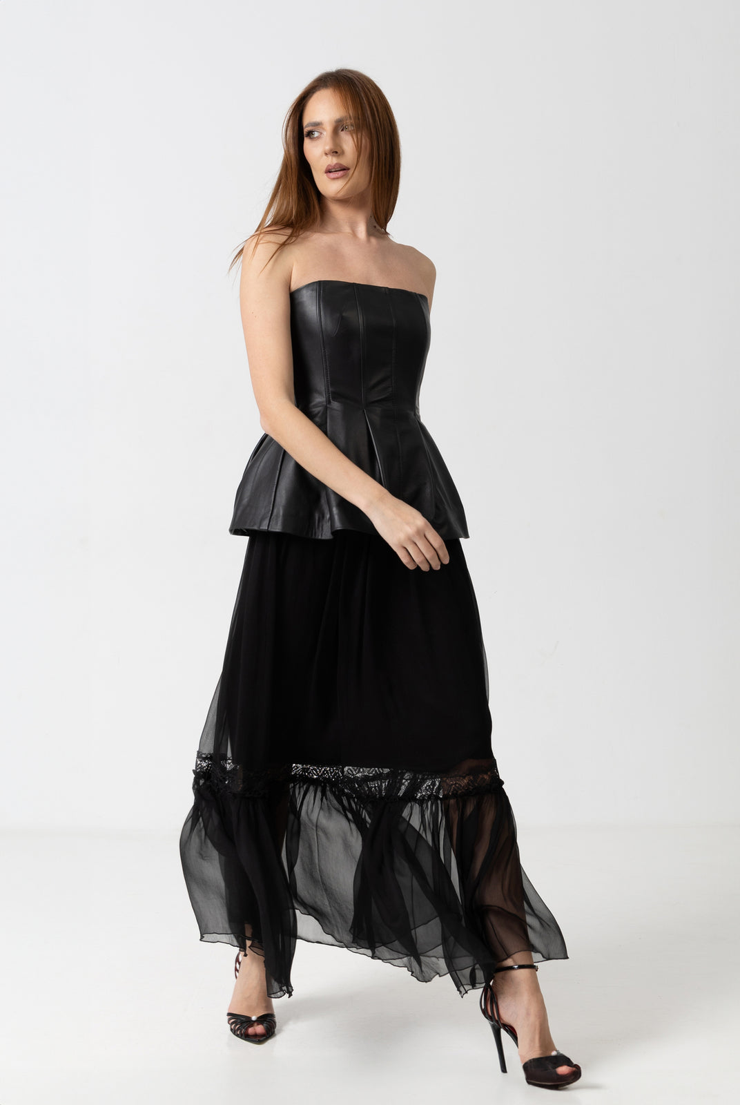 Load image into Gallery viewer, Midi white taffeta skirt