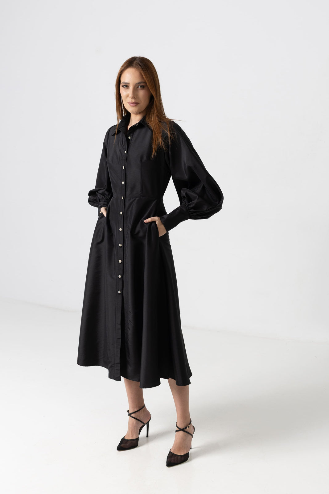 Load image into Gallery viewer, Midi white taffeta skirt