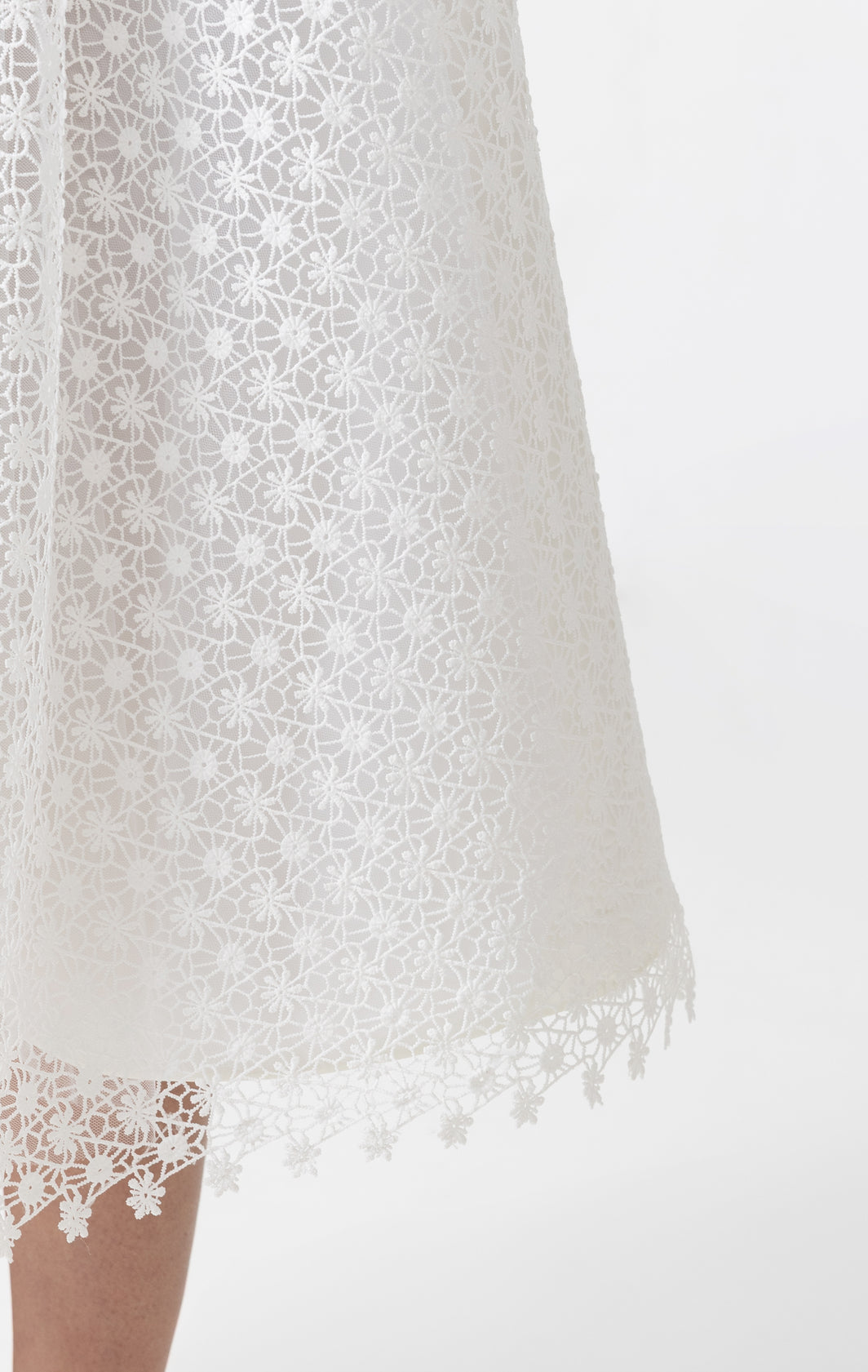 Midi white taffeta skirt
