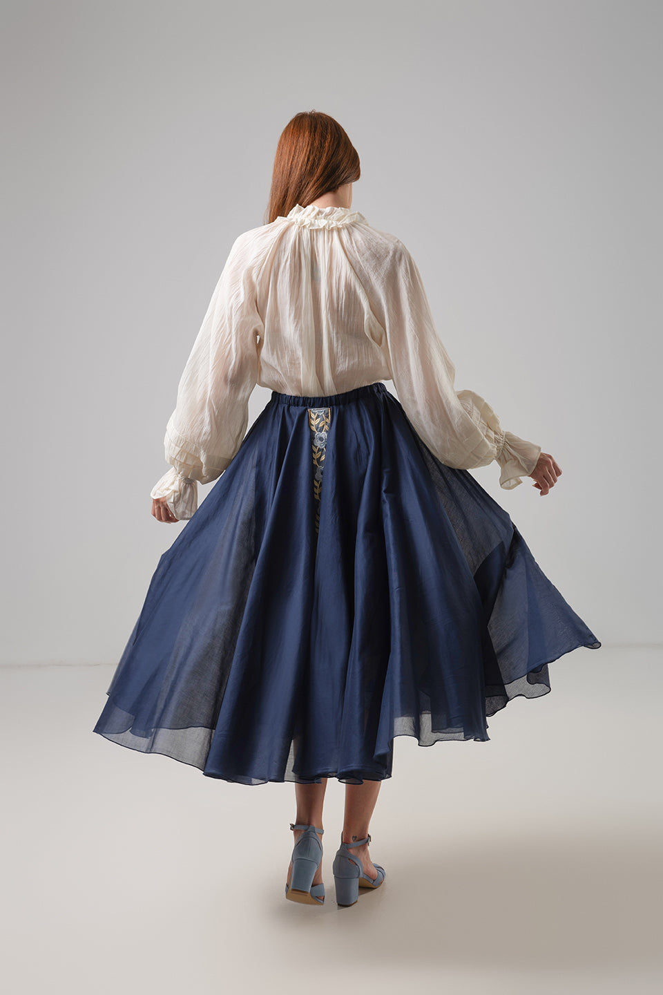 Load image into Gallery viewer, Yellow midi pleated skirt with elastic band