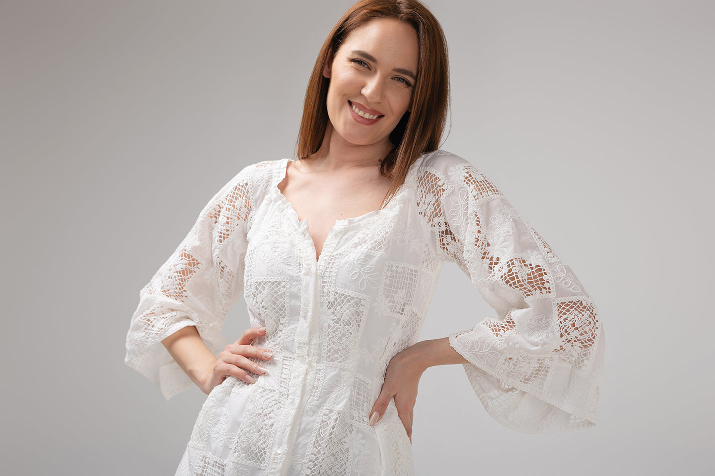 Load image into Gallery viewer, Denim off-shoulder midi dress with broken embroidery