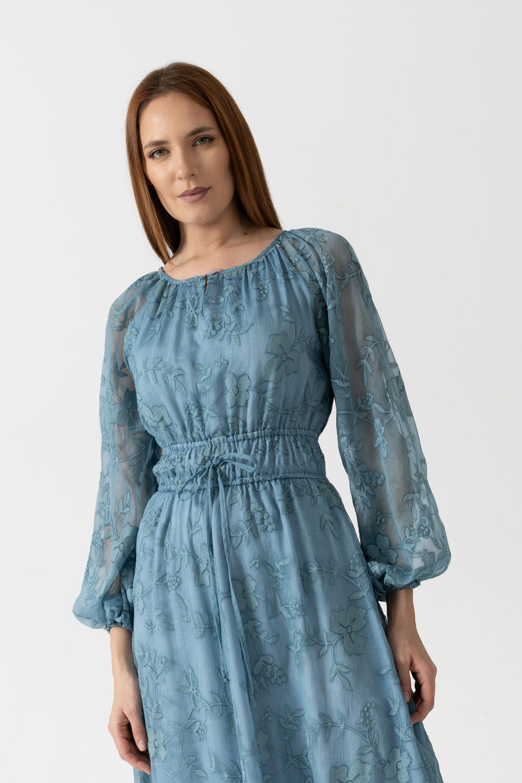 Load image into Gallery viewer, Dusty pink midi dress with cut-out shoulders