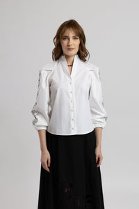 Camasa tip tunica cu broderie computerizata neagra
