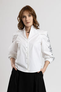 Camasa tip tunica cu broderie computerizata neagra