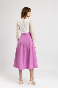 Pink cotton midi skirt 