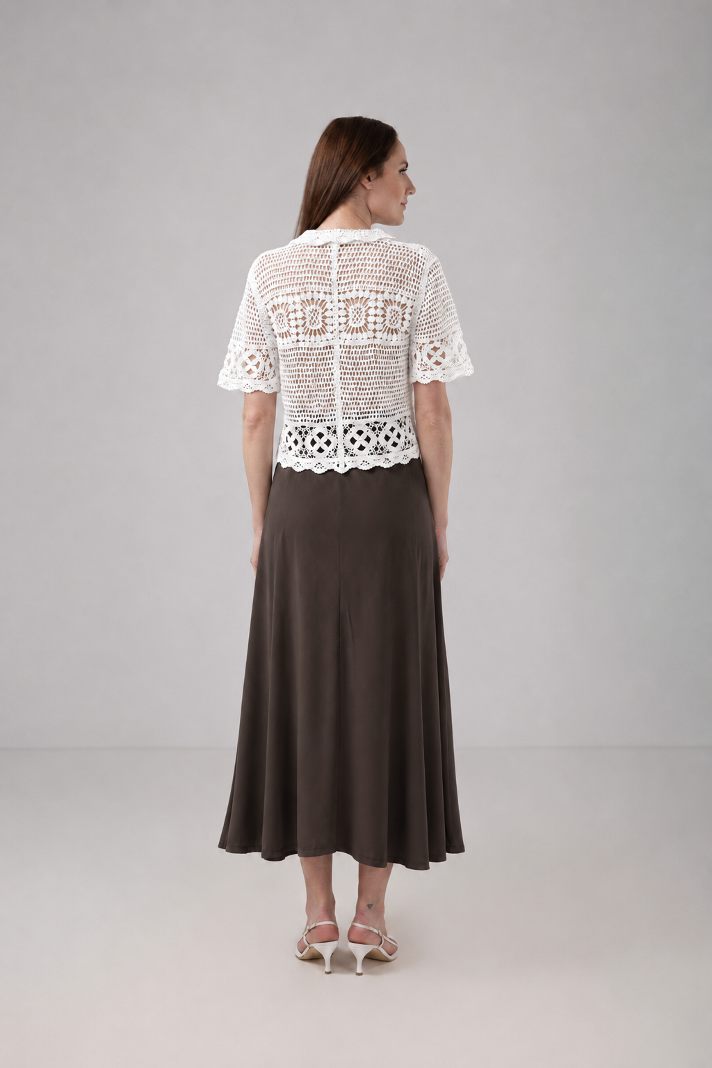 Load image into Gallery viewer, Dark navy blue denim midi skirt