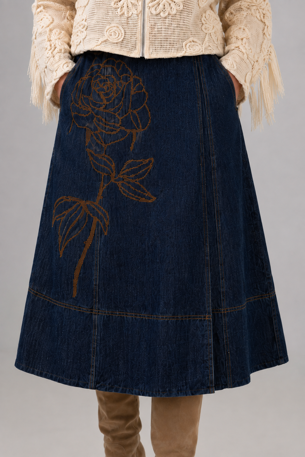 Load image into Gallery viewer, Dark green cotton shirt dress with macrame applications