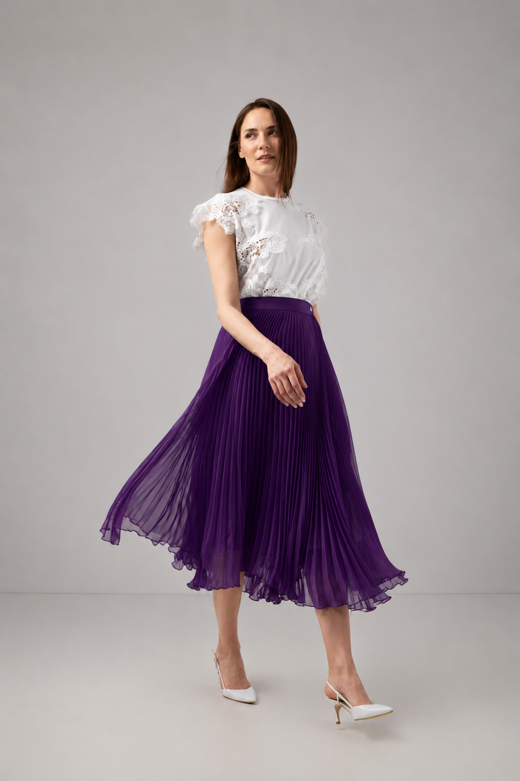 Load image into Gallery viewer, Yellow midi pleated skirt with elastic band
