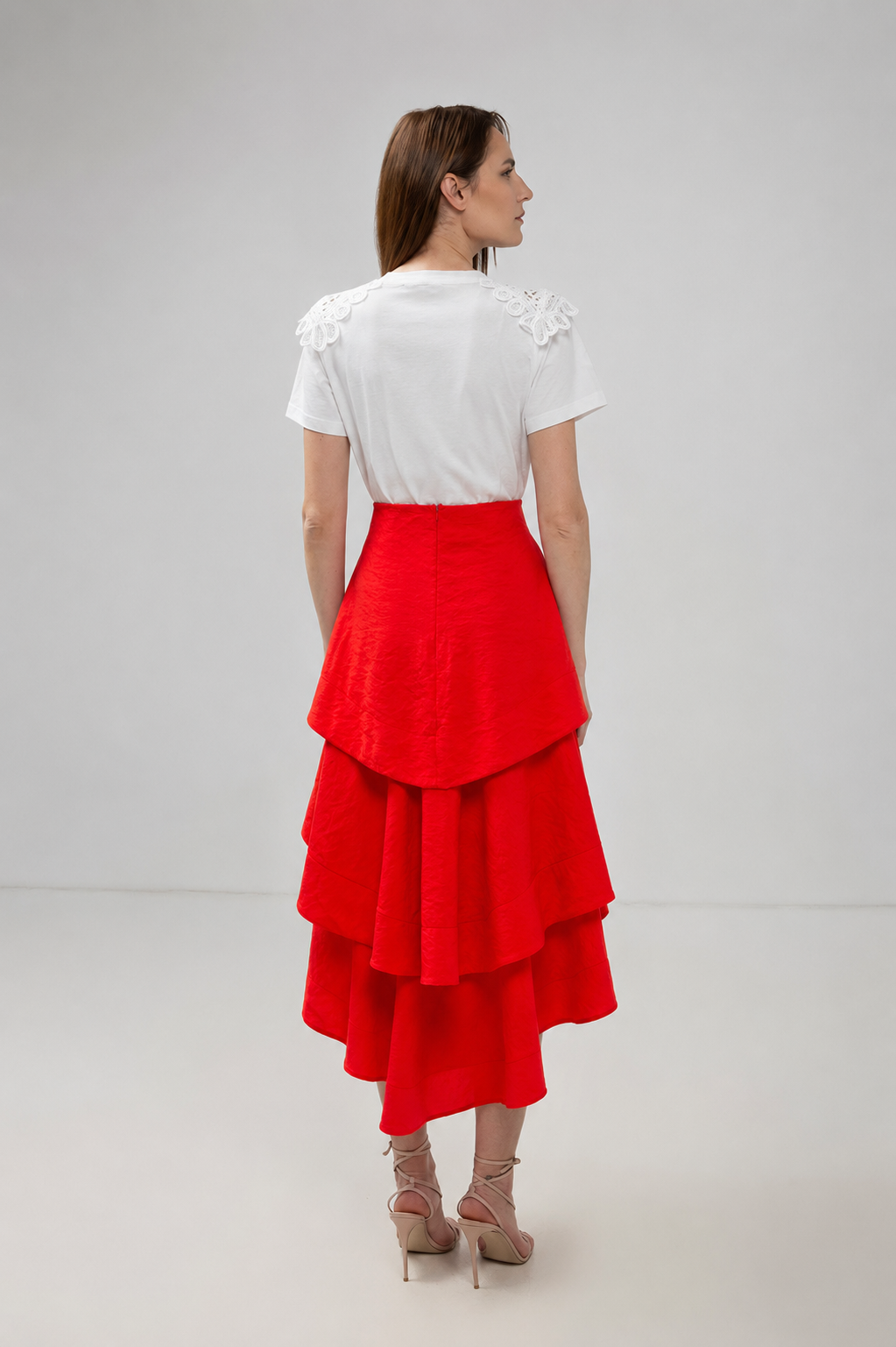 Load image into Gallery viewer, Yellow midi pleated skirt with elastic band