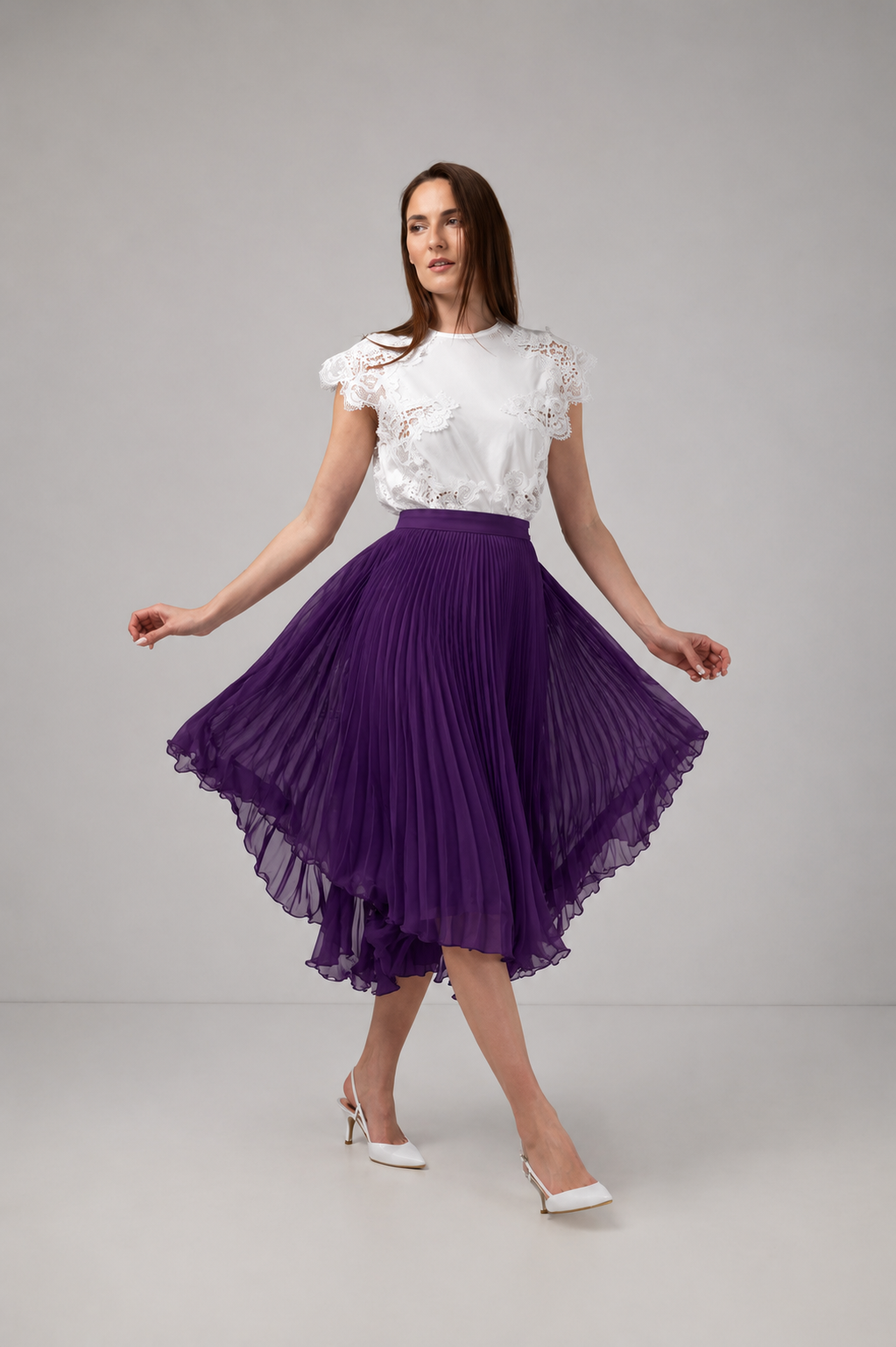 Load image into Gallery viewer, Yellow midi pleated skirt with elastic band