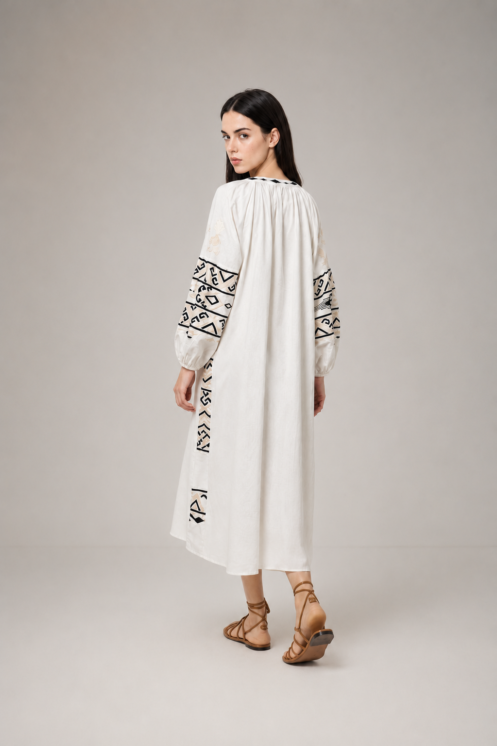 Load image into Gallery viewer, Denim off-shoulder midi dress with broken embroidery