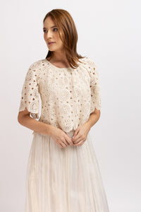 Bluza din macrame bej