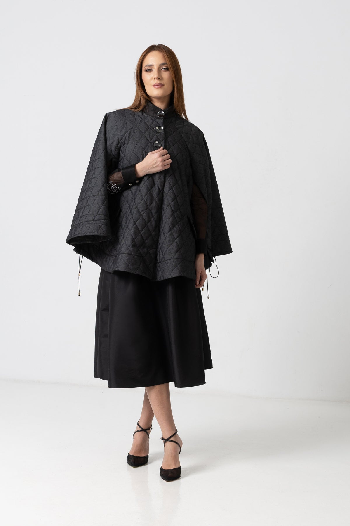 Short skirt woven in a warp