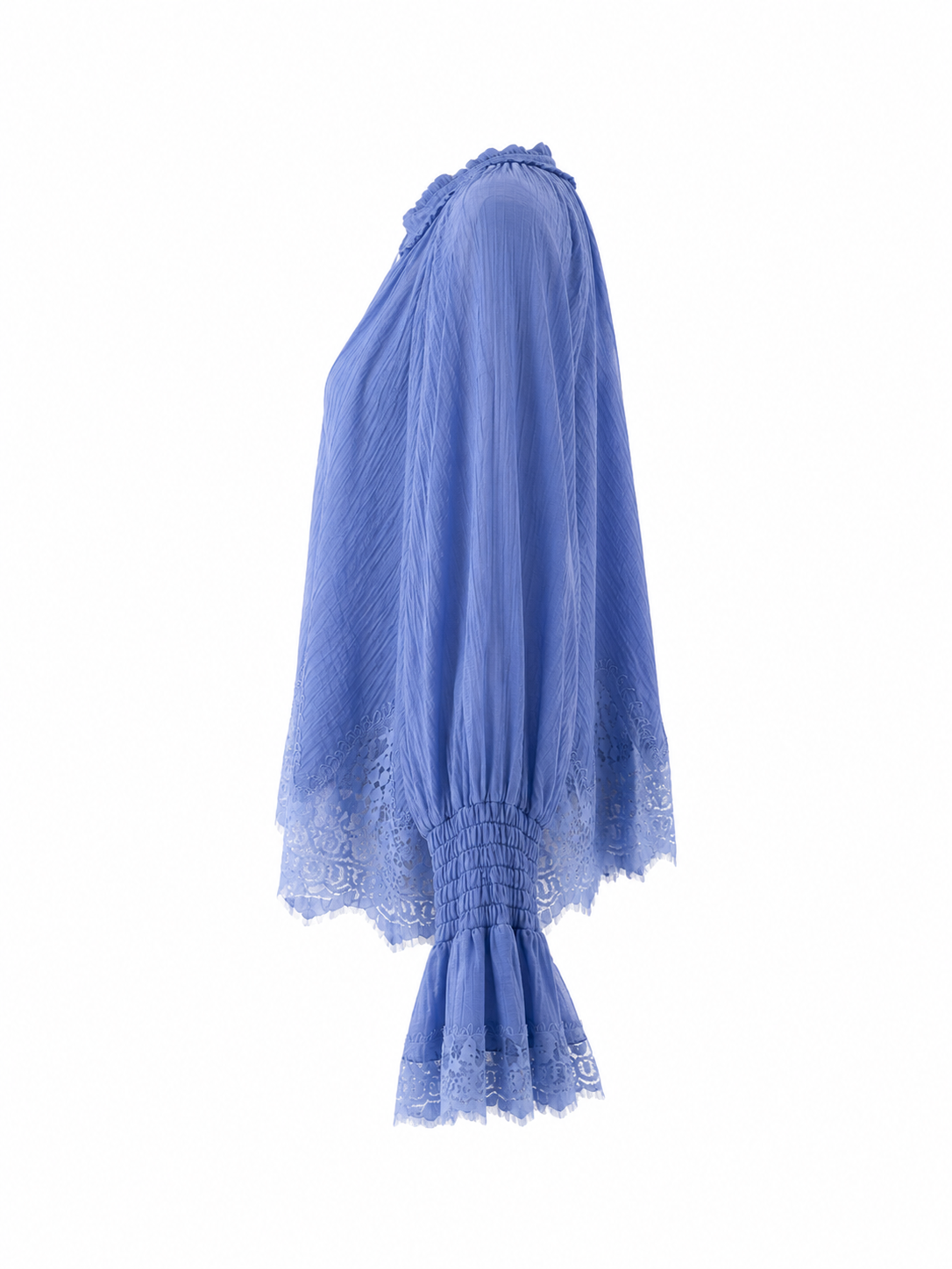 Incarca imaginea in galerie, Bluză tip ie în nuanță bleu pastel din voal texturat delicat
