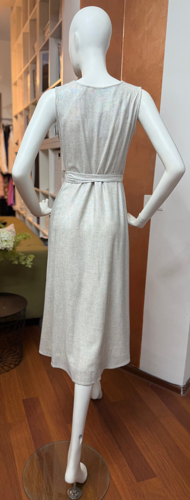 Load image into Gallery viewer, Rochie midi petrecuta din in cu irizatii multicolore