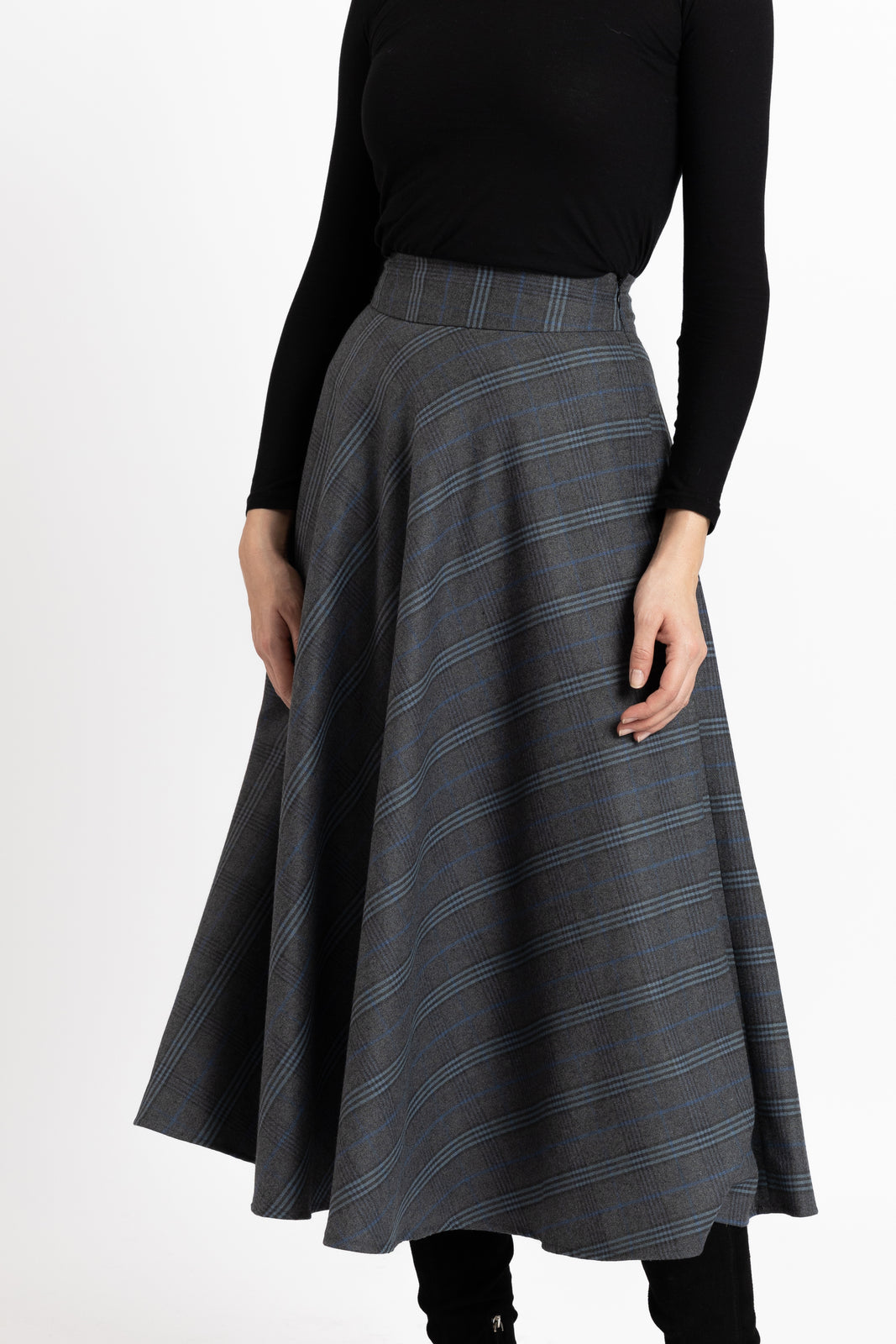 Load image into Gallery viewer, Midi plaid skirt