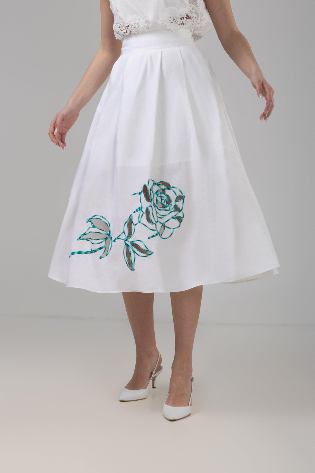 Load image into Gallery viewer, Dark navy blue denim midi skirt