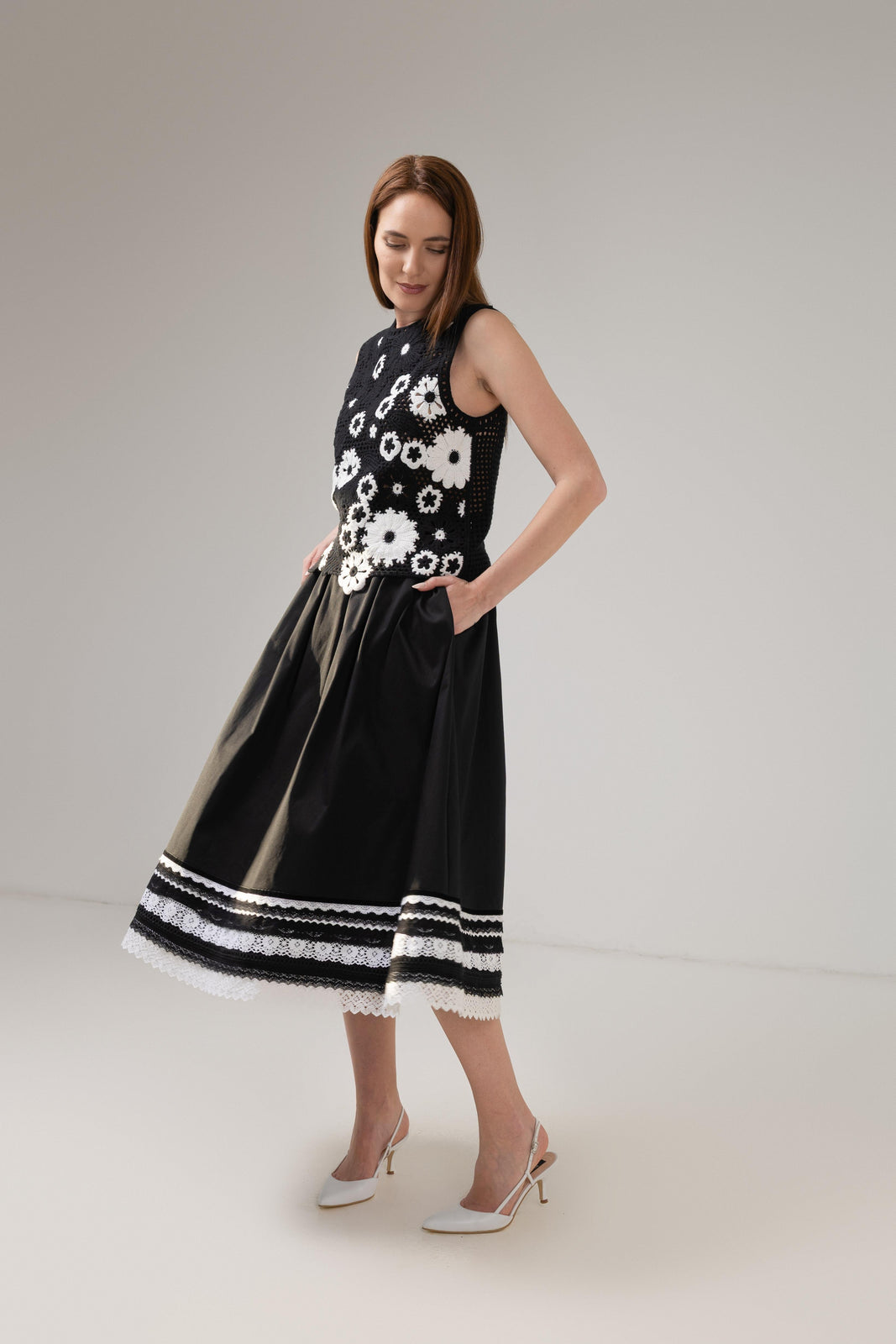 Load image into Gallery viewer, Yellow midi pleated skirt with elastic band