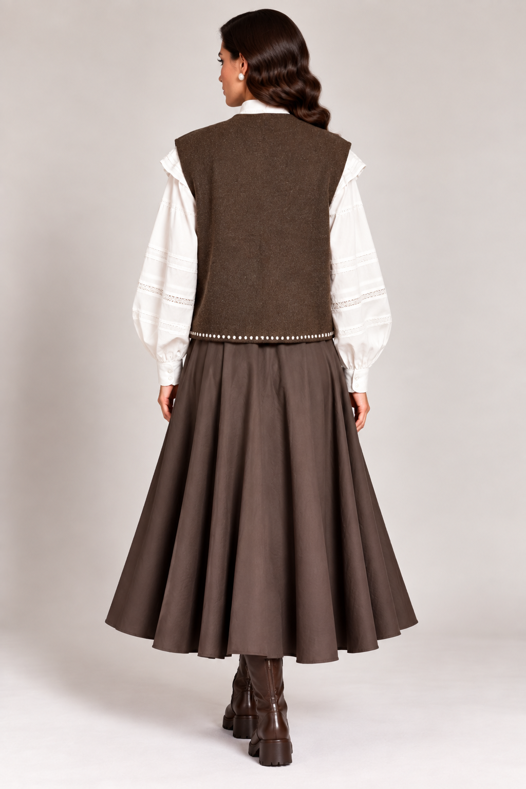 Load image into Gallery viewer, Ecru wool midi jacket with "Tree of Life" embroidery