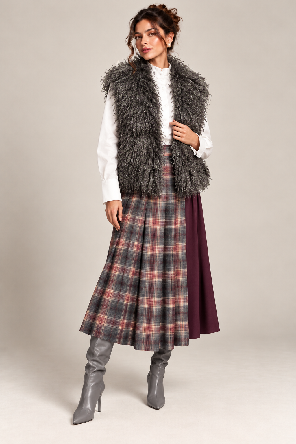 Load image into Gallery viewer, Ecru wool midi jacket with "Tree of Life" embroidery