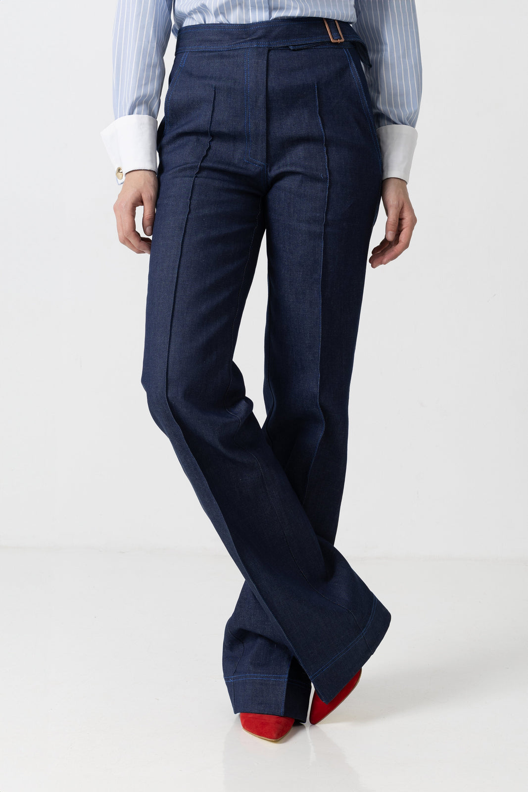 Load image into Gallery viewer, Fuchsia cotton midi dress with short sleeves and drawstring at the waist