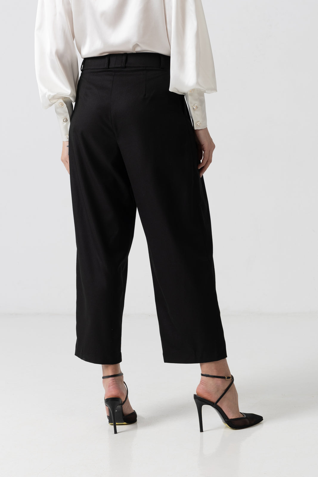 Incarca imaginea in galerie, Pantaloni eleganți din stofă cu design petrecut