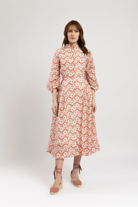 Rochie din voal de bumbac cu imprimeu floral