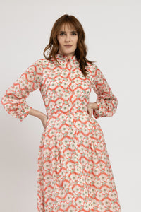 Rochie din voal de bumbac cu imprimeu floral