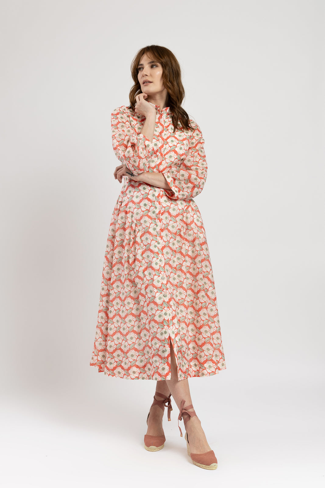 Incarca imaginea in galerie, Rochie din voal de bumbac cu imprimeu floral