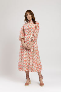Rochie din voal de bumbac cu imprimeu floral