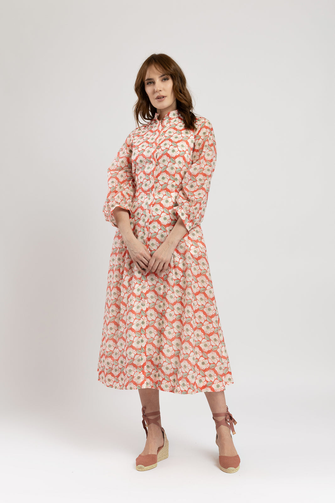 Incarca imaginea in galerie, Rochie din voal de bumbac cu imprimeu floral