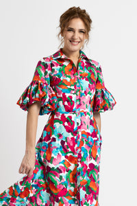 Rochie midi cu imprimeu floral multicolor