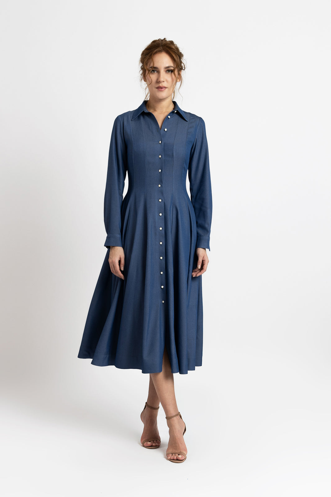 Incarca imaginea in galerie, Rochie midi in clini din denim