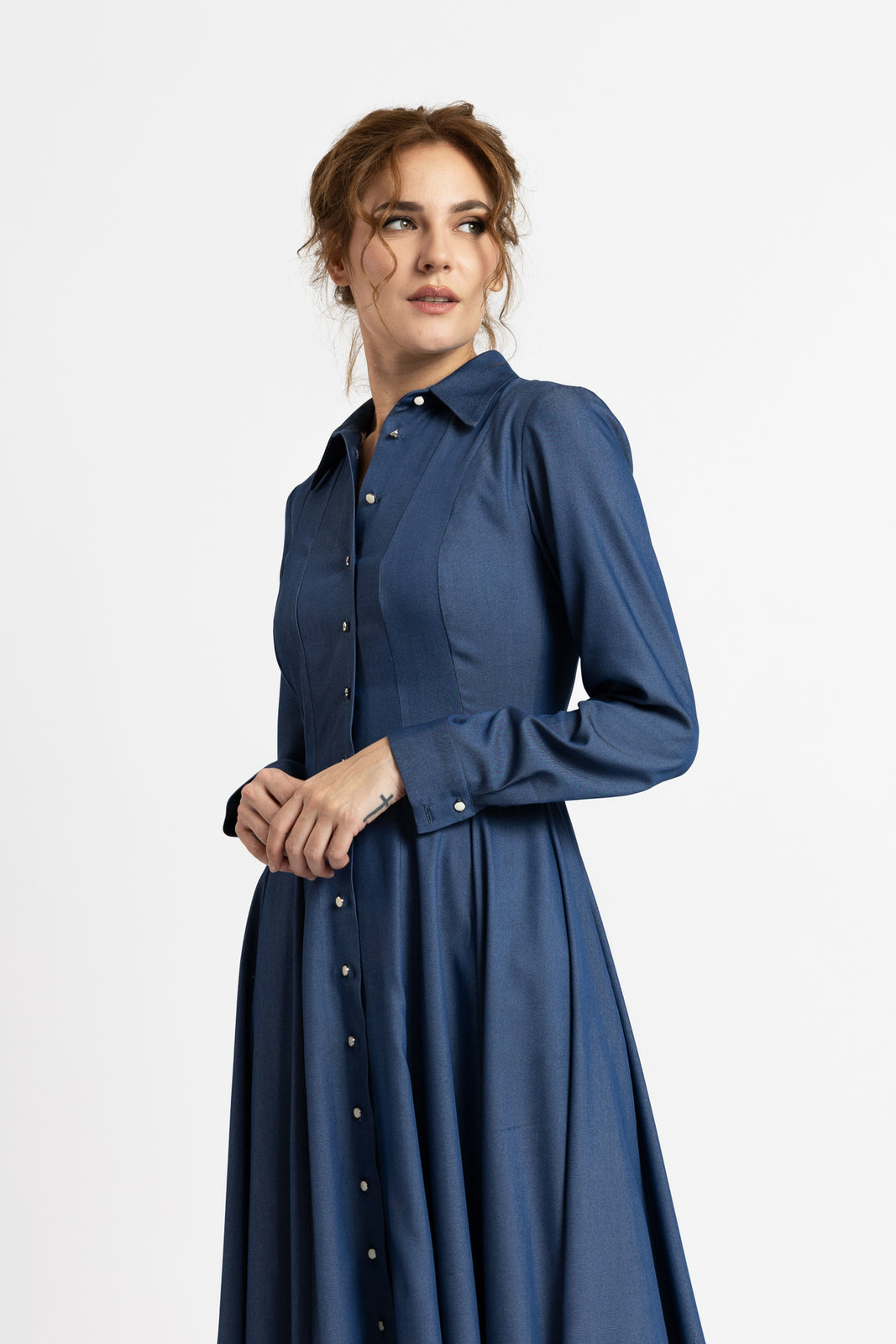 Incarca imaginea in galerie, Rochie midi in clini din denim